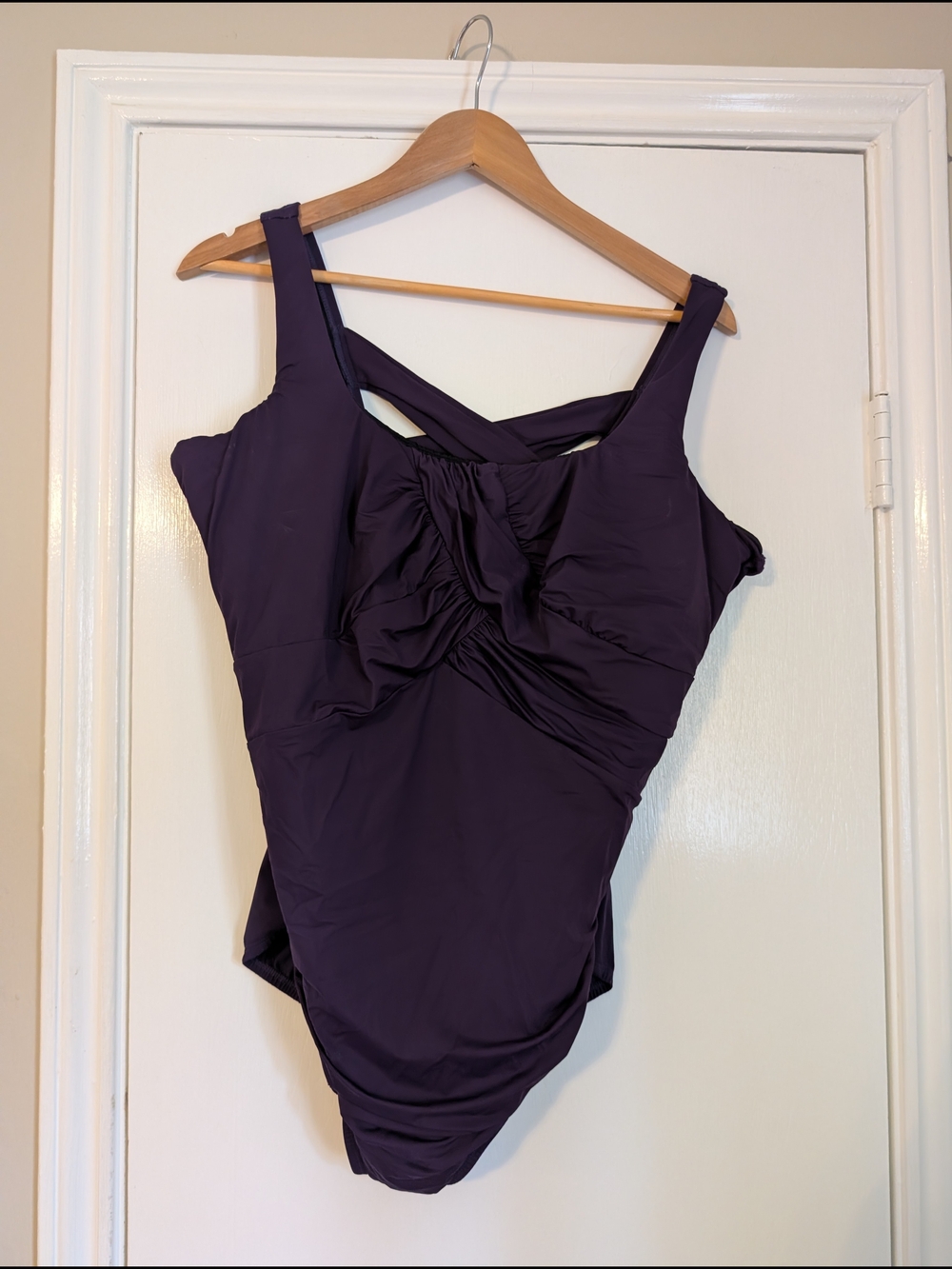 Lands' End Deep Purple One-Piece Swimsuit
